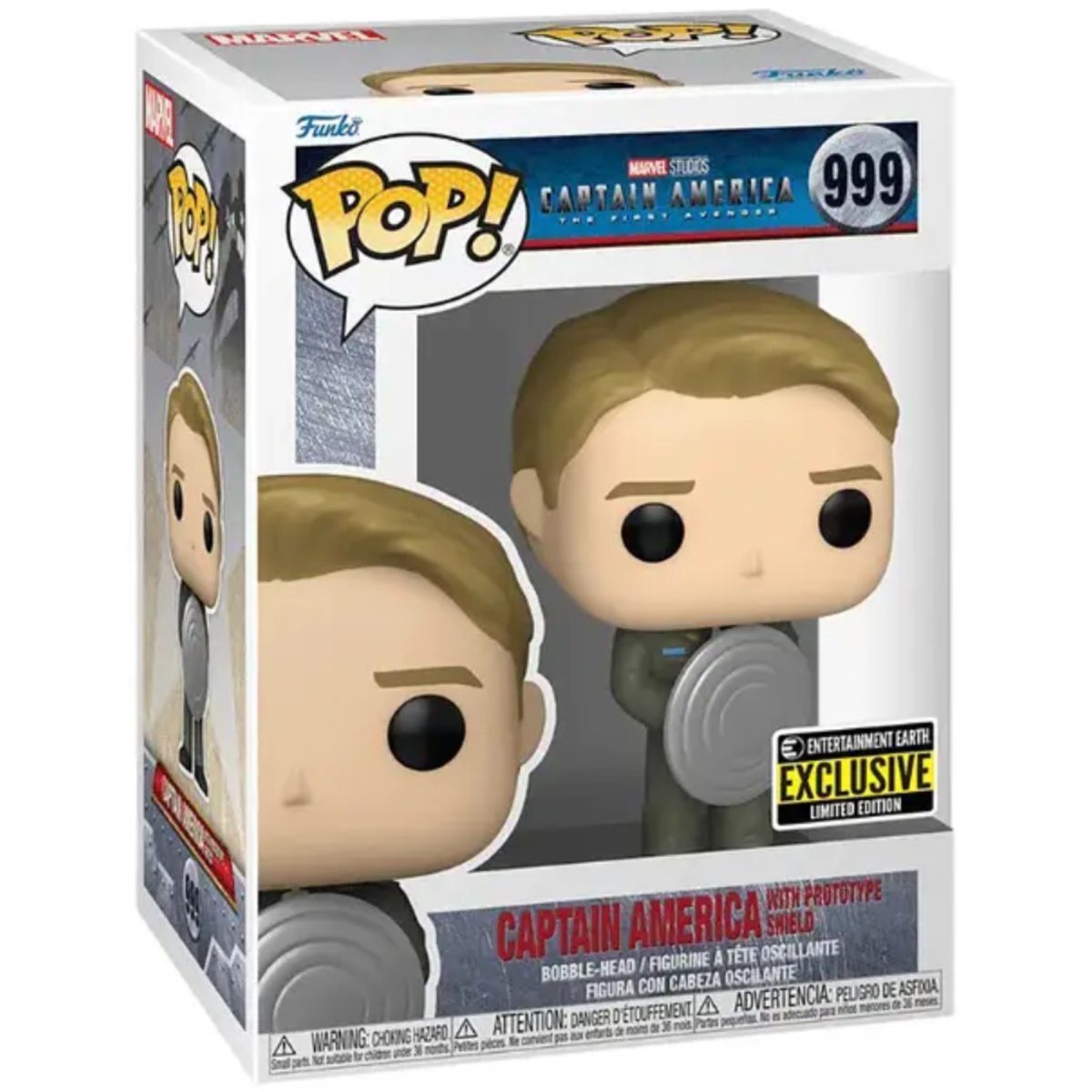 Captain America The First Avenger - Captain America with Prototype Shield (Entertainment Earth Exclusive) #999 - Funko Pop! Vinyl Marvel - Persona Toys