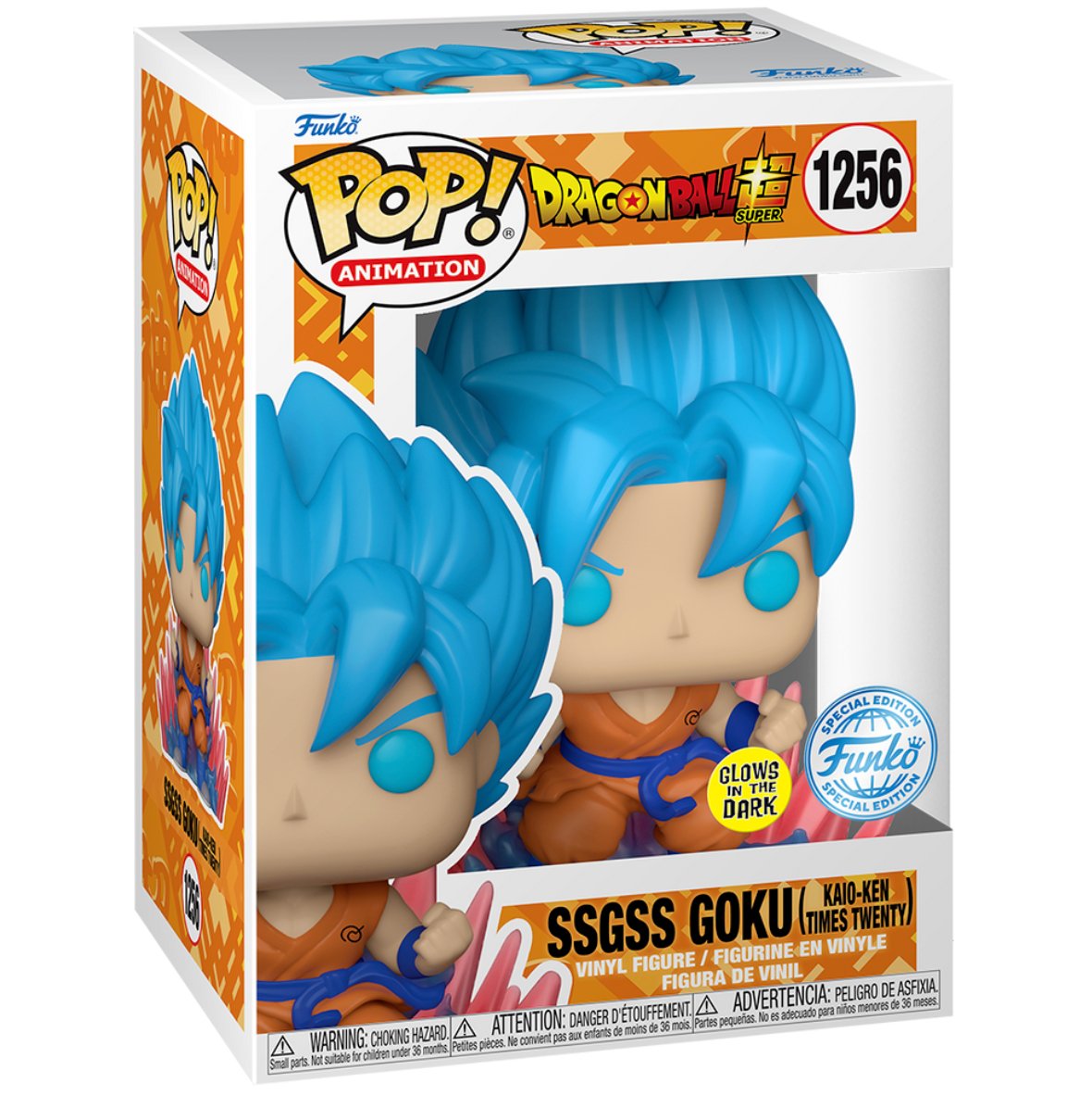 Dragon Ball Z Super - SSGSS Goku (Kaio-Ken Times Twenty) (GITD Special Edition) #1256 - Funko Pop! Vinyl Anime - Persona Toys