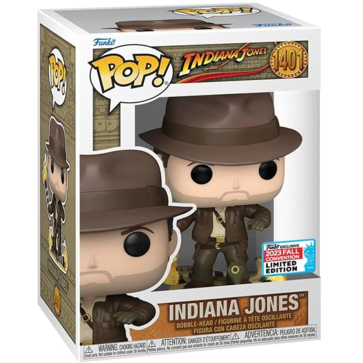 Indiana Jones - Indiana Jones [with Snakes] (2023 Fall Convention Limited Edition) #1401 - Funko Pop! Vinyl Movies - Persona Toys