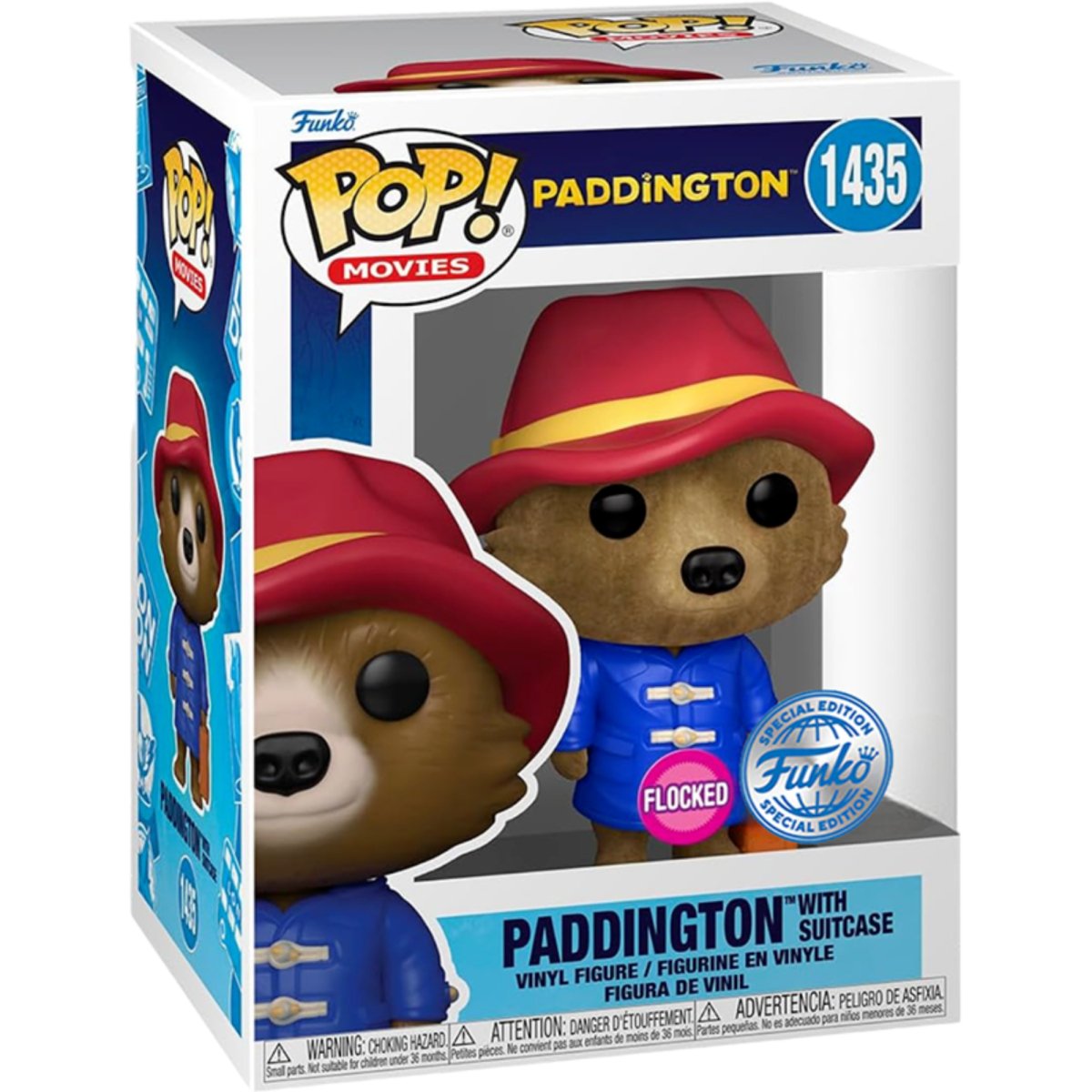 Paddington - Paddington with Suitcase (Flocked Special Edition) #1435 - Funko Pop! Vinyl Movies - Persona Toys