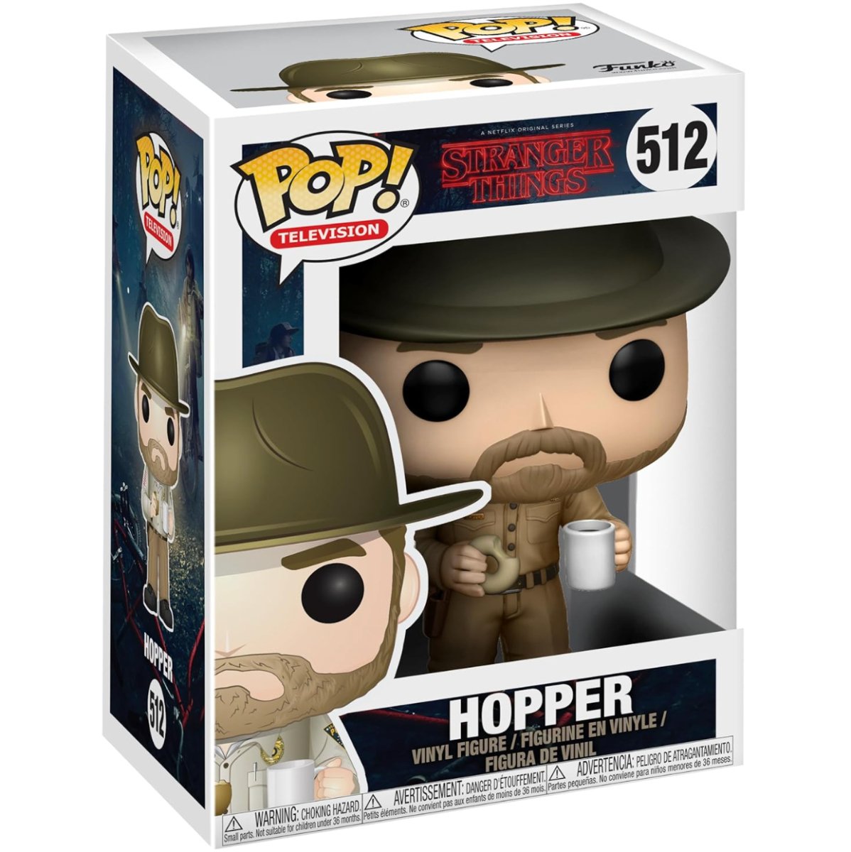 Stranger Things - Hopper [with Donut] #512 - Funko Pop! Vinyl Television - Persona Toys
