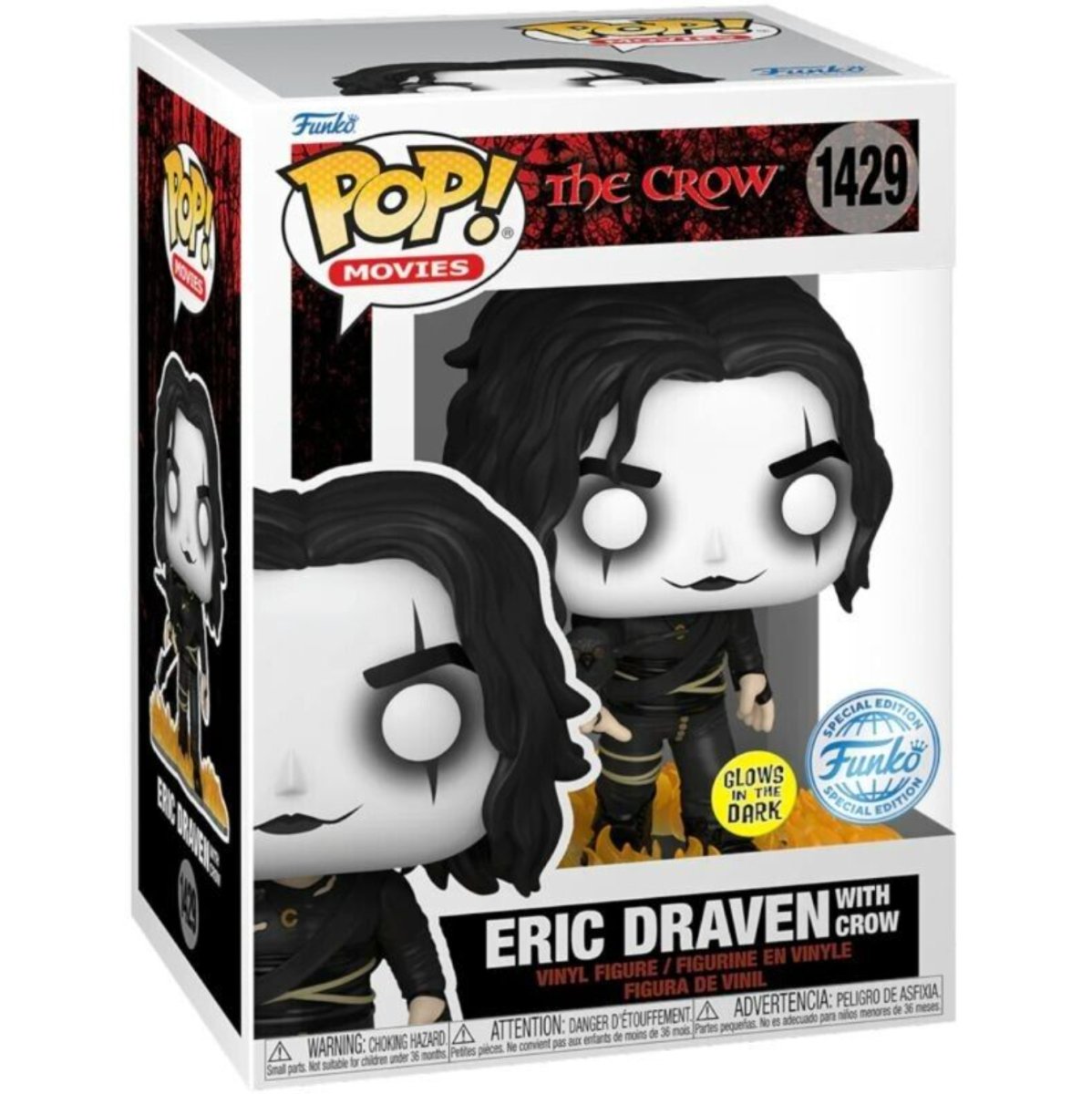 The Crow - Eric Draven with Crow [In Flames] (GITD Special Edition) #1429 - Funko Pop! Vinyl Movies - Persona Toys
