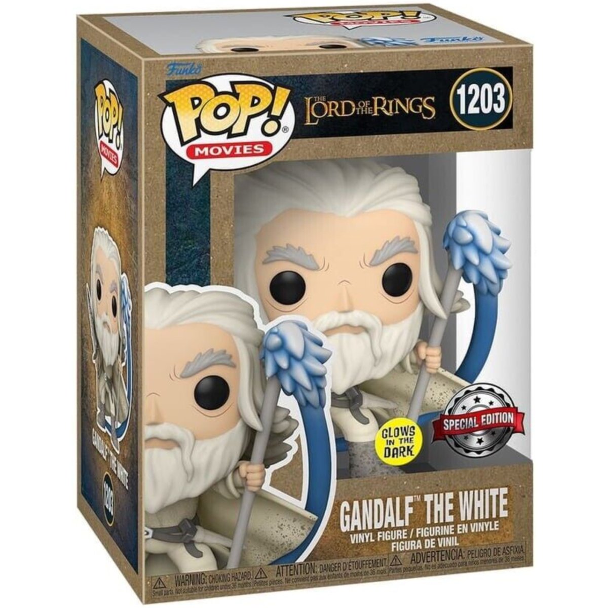 The Lord of the Rings - Gandalf the White [with Sword & Staff] (GITD Special Edition) #1203 - Funko Pop! Vinyl Movies - Persona Toys