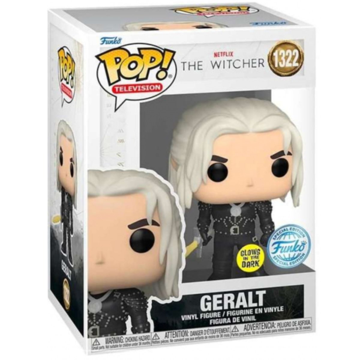 The Witcher - Geralt [with Sword] (GITD Special Edition) #1322 - Funko Pop! Vinyl Television - Persona Toys