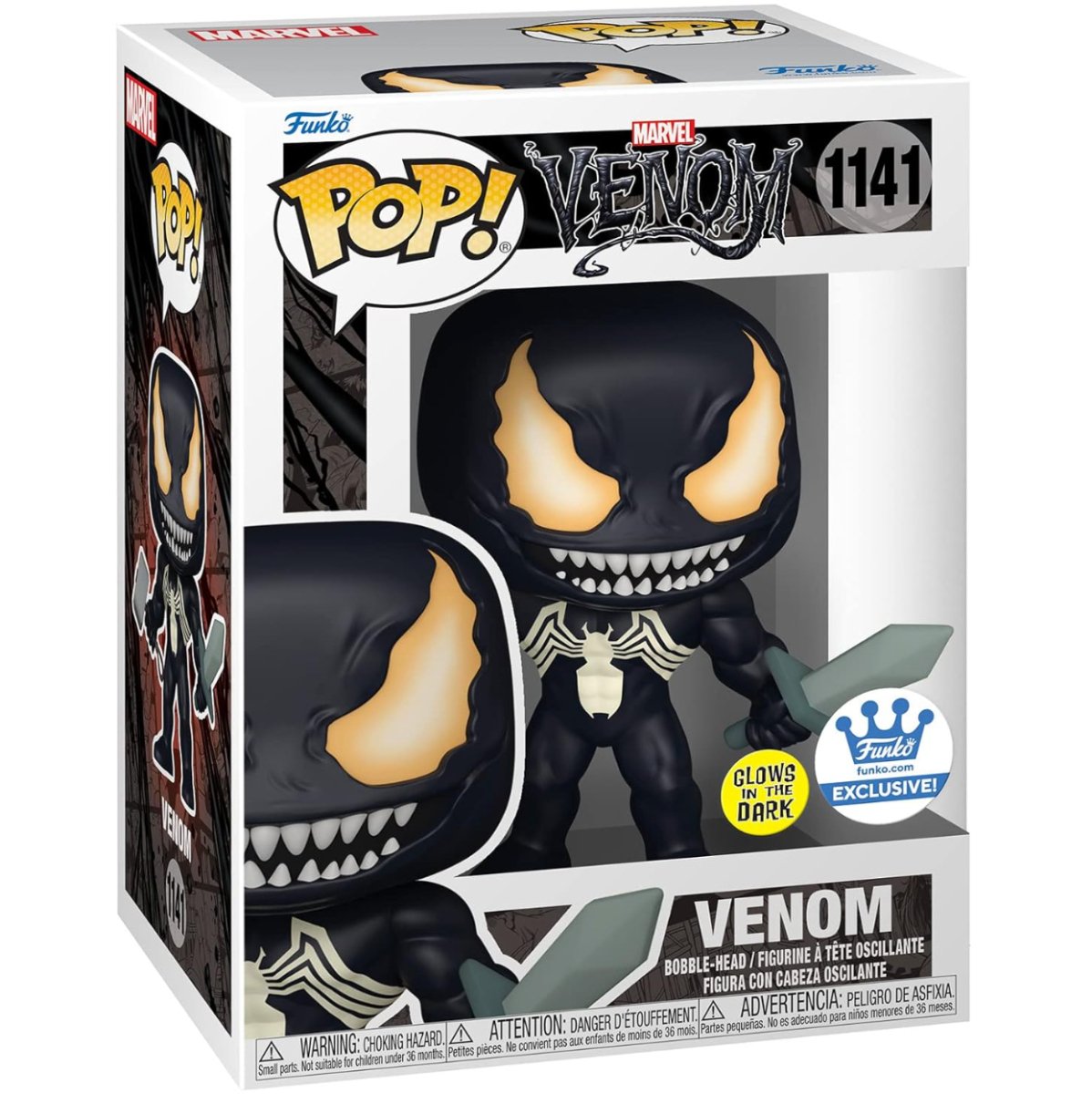 Venom - Venom [with Mjolnir] (GITD Funko Shop Exclusive) #1141 - Funko Pop! Vinyl Marvel - Persona Toys